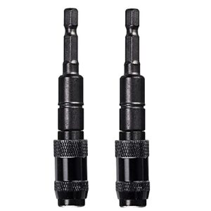 Yakamoz 2Pcs Pivoting Bit Tip Holder 1/4" Hex Quick Release Magnetic Knuckle Bits Holder Extender for Screwdriver Bits Drill Extension Attachment