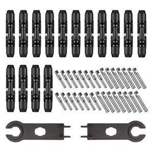 cgcww solar connectors assembly tools, 15pairs solar panel pv cable connectors with 1pair spanners, solar crimping tools kit