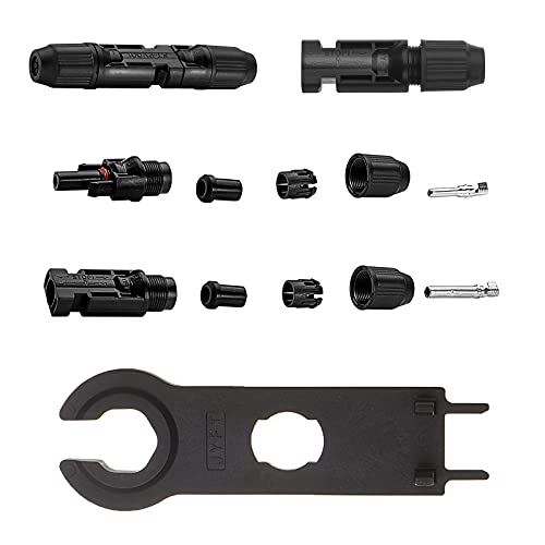 CGCWW Solar Connectors Assembly Tools, 15Pairs Solar Panel PV Cable Connectors with 1Pair Spanners, Solar Crimping Tools Kit