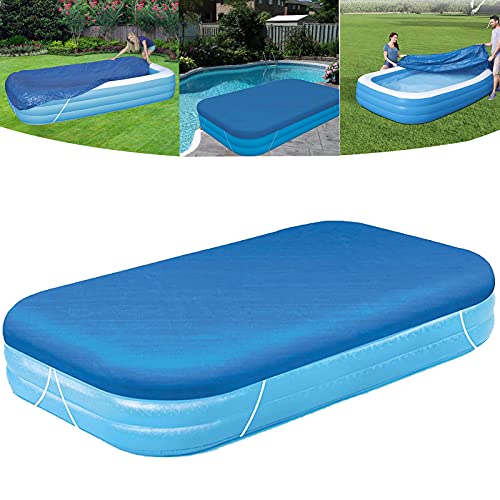 Rectangular Pool Cover, Fits 120 in x 72 in Inflatable Rectangle Swimming Pool Cover, Inflatable Pool Cover, Dustproof Square for Garden Outdoor Paddling Family Pools Protector (Only Cover)