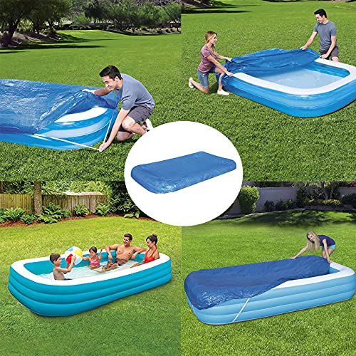 Rectangular Pool Cover, Fits 120 in x 72 in Inflatable Rectangle Swimming Pool Cover, Inflatable Pool Cover, Dustproof Square for Garden Outdoor Paddling Family Pools Protector (Only Cover)