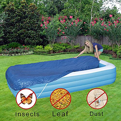 Rectangular Pool Cover, Fits 120 in x 72 in Inflatable Rectangle Swimming Pool Cover, Inflatable Pool Cover, Dustproof Square for Garden Outdoor Paddling Family Pools Protector (Only Cover)