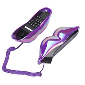 Zunate Electroplate Creative Lip Telephone, Fashionable Funny Multi-Functional Desktop Landline Phone for Home Office, Decoration Gift