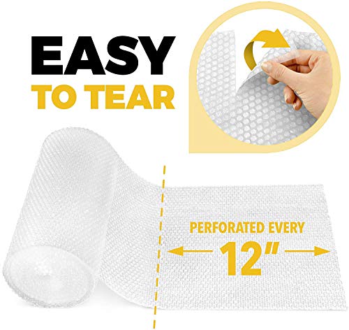 4 Rolls bubble cushioning wrap 12 inch x 175 feet perforated every 12” ideal for shipping, packing, & moving