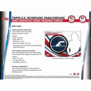 2021 Topps US Olympic and Paralympic Team & Hopefuls Hobby Box (24 Packs/8 Cards: 1 Auto, 2 Mem)