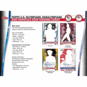 2021 Topps US Olympic and Paralympic Team & Hopefuls Hobby Box (24 Packs/8 Cards: 1 Auto, 2 Mem)