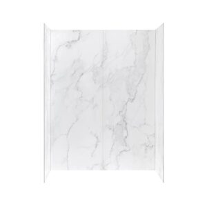 ove decors arroyo 60 x 32 in. solid surface alcove shower wall, carrara