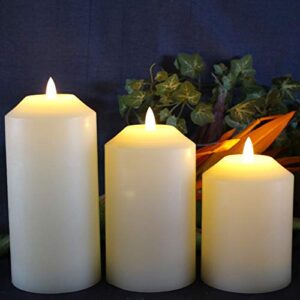 led lytes flameless candles with timer, led candles, battery operated candles set of 3 decorative homr decor candle