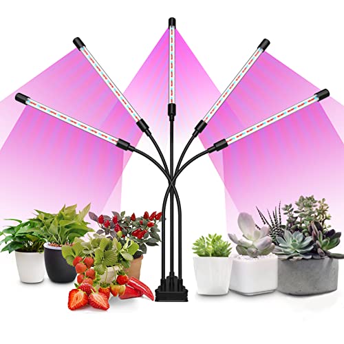 WEDCOL Grow Lights for Indoor Plants Red Blue Spectrum Plant Grow Light Adjustable Gooseneck 135 LED Grow Lamp with 3/9/12H Timer, 10 Dimmable Levels & 3 Switch Modes