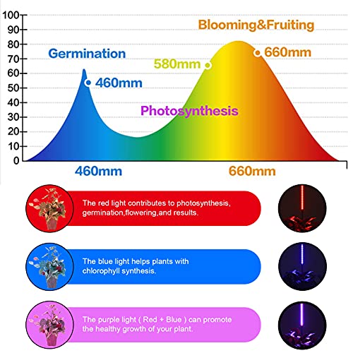 WEDCOL Grow Lights for Indoor Plants Red Blue Spectrum Plant Grow Light Adjustable Gooseneck 135 LED Grow Lamp with 3/9/12H Timer, 10 Dimmable Levels & 3 Switch Modes