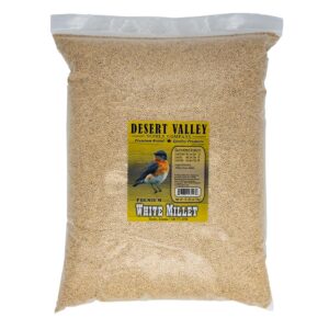 desert valley premium white millet proso seeds - wild bird food, cardinal, finches & more (10-pounds)