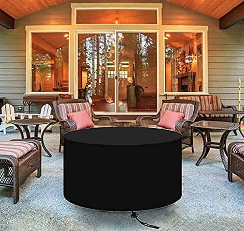 Bicherub Outdoor Fire Pit Cover 420D Heavy Duty Round Patio Fire Pit Cover Outdoor Fireplace Fire Bowl Cover - 36 inch