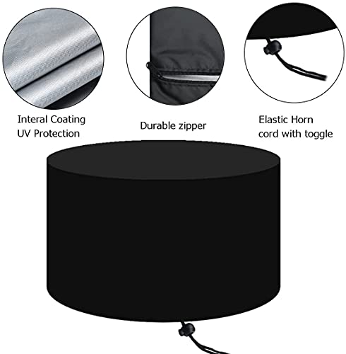 Bicherub Outdoor Fire Pit Cover 420D Heavy Duty Round Patio Fire Pit Cover Outdoor Fireplace Fire Bowl Cover - 36 inch