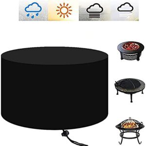 Bicherub Outdoor Fire Pit Cover 420D Heavy Duty Round Patio Fire Pit Cover Outdoor Fireplace Fire Bowl Cover - 36 inch