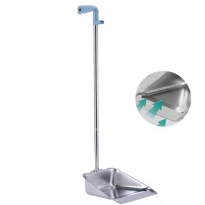 yonill dust pans with long handle - metal upright dustpan heavy duty, 35" long handled stand up dustpans for lobby, garage, home and yard (dustpan only)
