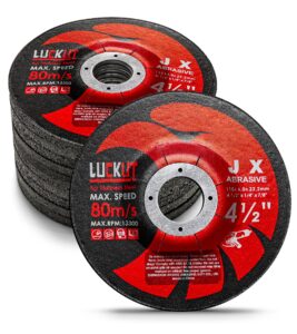 luckut grinding wheels grinding discs 4-1/2'' x 1/4'' x 7/8'' grinder wheel center metal aggressive grinding for angle grinders-10 pack