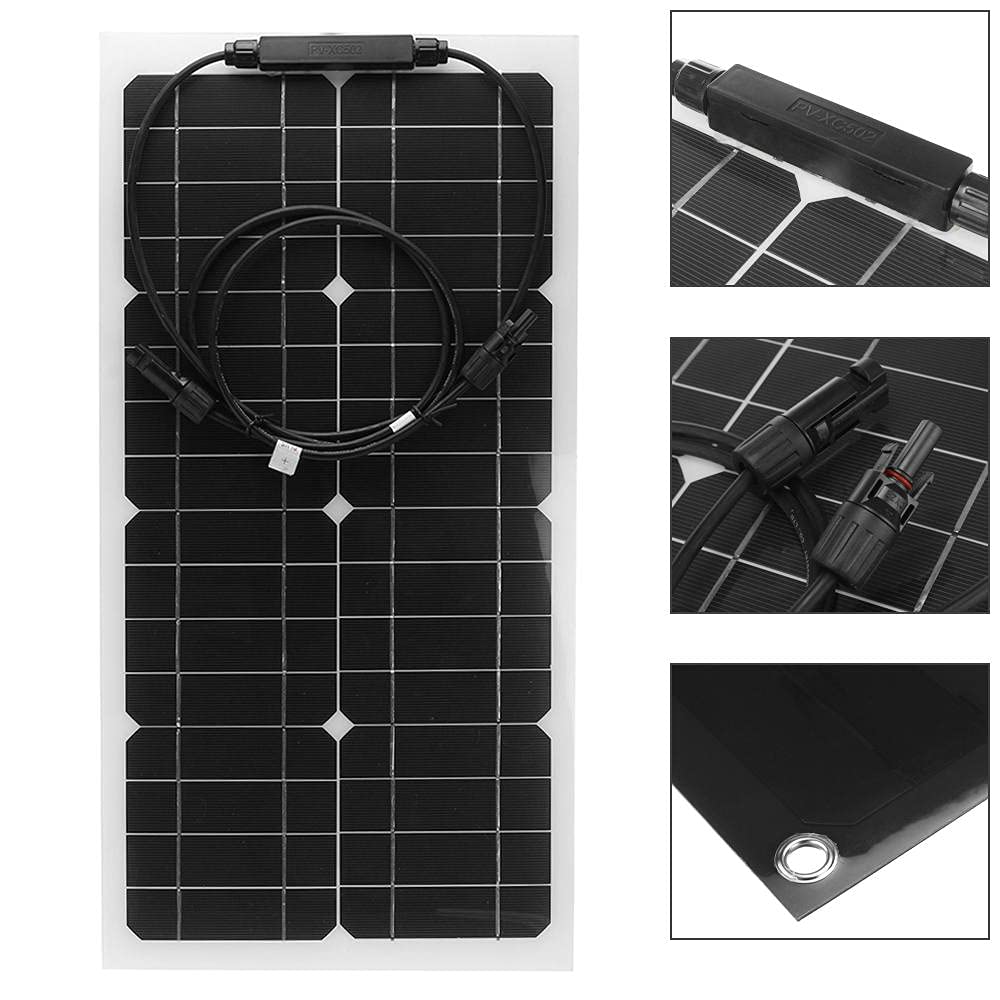 300W Solar Panel Kit 12V with 30A/60A Controller Flexible Monocrystalline Solar Cell Battery Charger for Car Yacht RV Camping (300W 60A Controller)