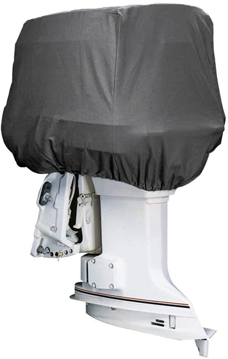 AKEfit Outboard Motor Cover, Waterproof & Sunproof Boat Motor Covers,Motor Hood Cover with Heavy Duty Oxford Fabric Extra PVC Coatin, Fits Motor Up to 150Hp