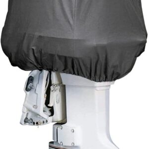 AKEfit Outboard Motor Cover, Waterproof & Sunproof Boat Motor Covers,Motor Hood Cover with Heavy Duty Oxford Fabric Extra PVC Coatin, Fits Motor Up to 150Hp