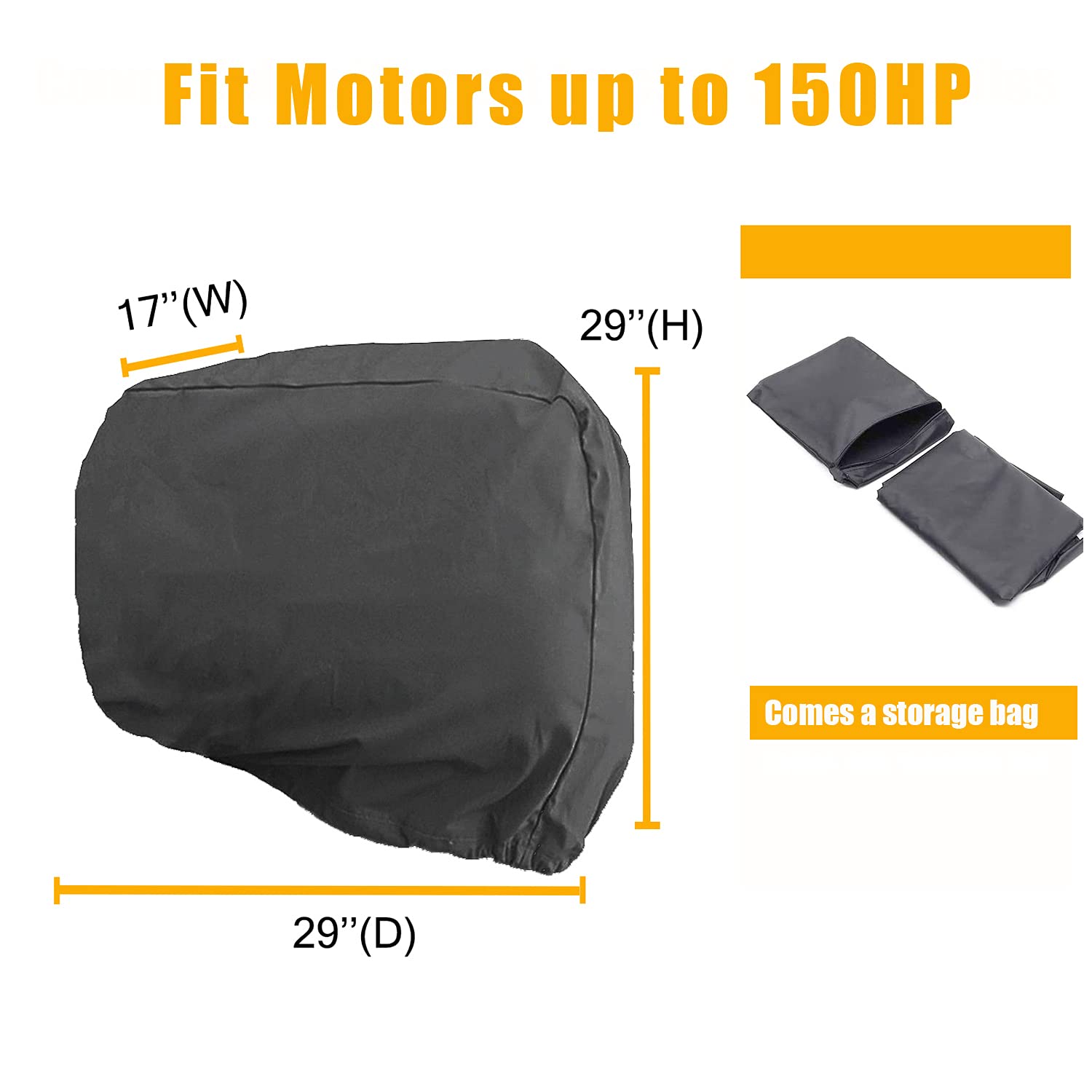 AKEfit Outboard Motor Cover, Waterproof & Sunproof Boat Motor Covers,Motor Hood Cover with Heavy Duty Oxford Fabric Extra PVC Coatin, Fits Motor Up to 150Hp