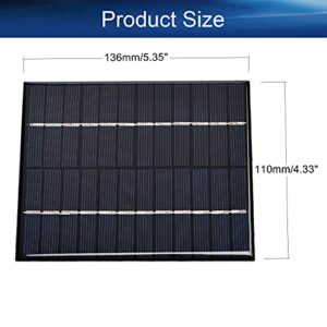 Heyiarbeit 1 Pcs 12V 2W Small Polysilicon Epoxy Resin DIY Solar Panel Module 136mm x 110mm/5.35" x 4.33" for Cell Charger