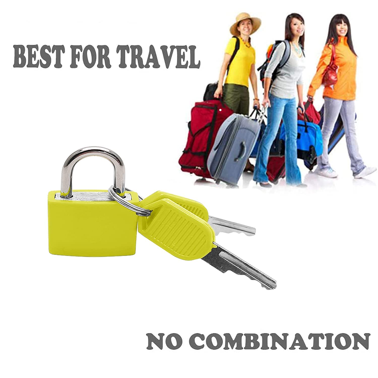 Suitcase Lock with Keys, Multicolor Small Padlock for Backpacks, Laptop Bags, Boxes, Storage Cabinets, 6 Pcs