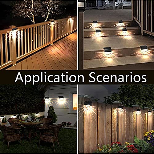 Solar Deck Lights, Outdoor Waterproof Led Solar Fence Lights,Solar Step Lights,Warm White/Color Glow Outdoor Lighting for Backyard,Patio Outside Stairs,Yard,Railing Lights 12 Pack