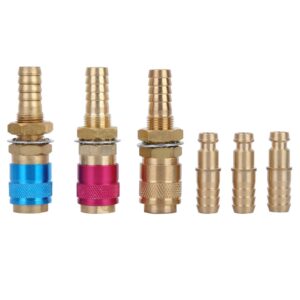 3pcs m10 red yellow blue water cooled gas adapter quick connector fitting tig cooler welding quick connectors for tig welding torch