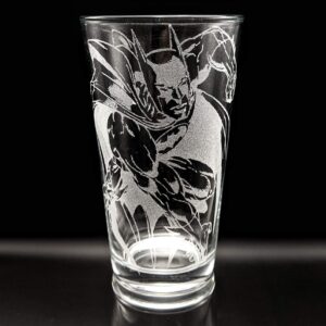 BAT-MAN Engraved Beer Pint Glass | Great DC Superhero Comic Book Drinking Gift Idea!