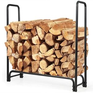 rocky mountain goods firewood rack outdoor/indoor - wood storage firewood holder - heavy duty steel log rack - easy install in minutes - included hardware - keeps firewood up and dry - 4 foot