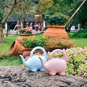 Indoor Watering Can, Elephant Watering Can Anti-Slid Handle Cute Plastic Creative for House Bonsai Plants Garden Flower Pink 1