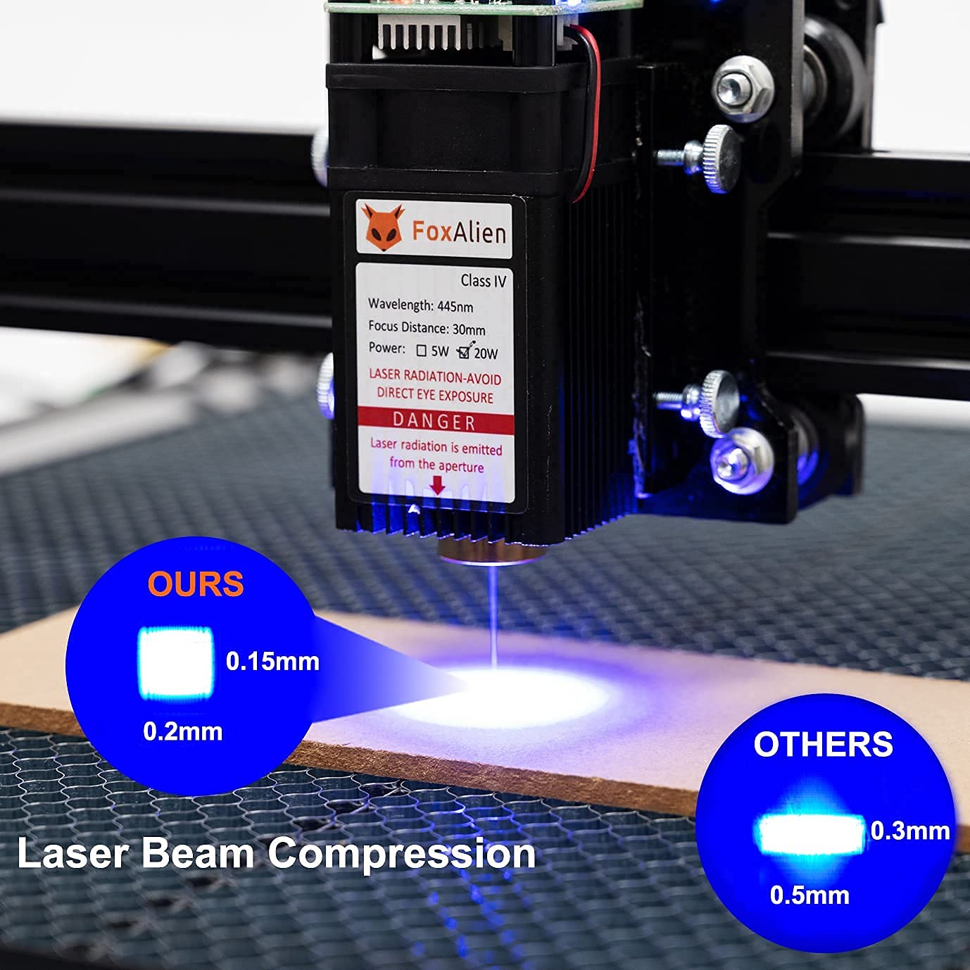 FoxAlien 4040-XE CNC Router Machine 300W Spindle + 20W Laser Module Kit