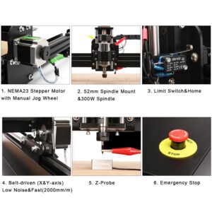 FoxAlien 4040-XE CNC Router Machine 300W Spindle + 20W Laser Module Kit