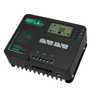 hqst mppt solar charge controller 20 amp negative grounded controller with bluetooth lcd display, 12v/24v dc input solar panel regulator for gel sealed flooded and lithium battery