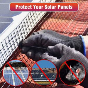 MAPORCH 6"x120FT Solar Mesh Screen for Bird Proofing Solar Panels, Solar Panel Bird Guard & Black PVC Coated Galvanized Steel with 60 Fastener Solar Panel Clips, Cutting Scissor & Gloves Included