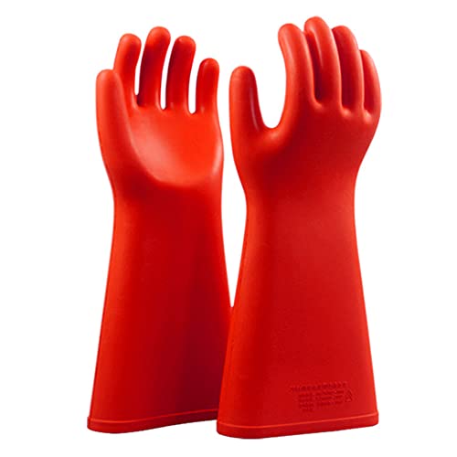 gotosee 12KV Electrical Insulated Lineman Rubber Gloves Electrician High Voltage Hand Shape Waterproof Safety Protective Work Gloves Insulating for Man Woman