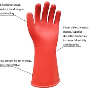 gotosee 12KV Electrical Insulated Lineman Rubber Gloves Electrician High Voltage Hand Shape Waterproof Safety Protective Work Gloves Insulating for Man Woman