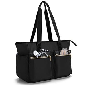 damero nurse bag for work supplies, medical bags with laptop sleeve for home care nurse, medical students and more, black