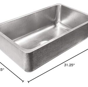 Sinkology K1408-BB62 Taylor Undermount 31.25 in. Single Bowl Brushed Crafted Grid and Strainer Drain Stainless Steel Kitchen Sink Kit