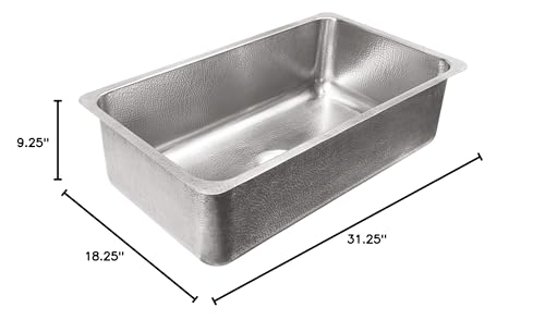 Sinkology K1408-BB62 Taylor Undermount 31.25 in. Single Bowl Brushed Crafted Grid and Strainer Drain Stainless Steel Kitchen Sink Kit