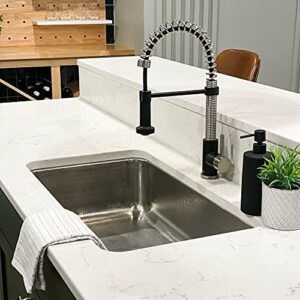 Sinkology K1408-BB62 Taylor Undermount 31.25 in. Single Bowl Brushed Crafted Grid and Strainer Drain Stainless Steel Kitchen Sink Kit