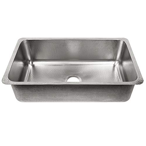 Sinkology K1408-BB62 Taylor Undermount 31.25 in. Single Bowl Brushed Crafted Grid and Strainer Drain Stainless Steel Kitchen Sink Kit