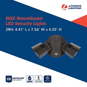 Lithonia Lighting HGX LED 2RH 40K 120 DDB M2 HomeGuard Security Flood Lights 2750 Lumens, 2-Light, No Sensor, Dark Bronze