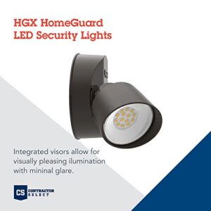 Lithonia Lighting HGX LED 2RH 40K 120 DDB M2 HomeGuard Security Flood Lights 2750 Lumens, 2-Light, No Sensor, Dark Bronze