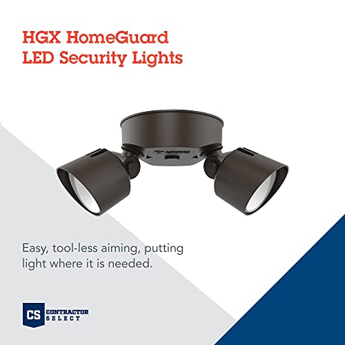 Lithonia Lighting HGX LED 2RH 40K 120 DDB M2 HomeGuard Security Flood Lights 2750 Lumens, 2-Light, No Sensor, Dark Bronze