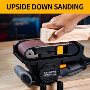 Belt Sander, Jellas 2 in 1 Belt & Bench Sander, 3x18 inch Belt Sanders for Woodworking with 12Pcs Sanding Belts, Dust Bag, Vacuum Adapter, 3m Power Cord to Remove Wood, Paint, Stain