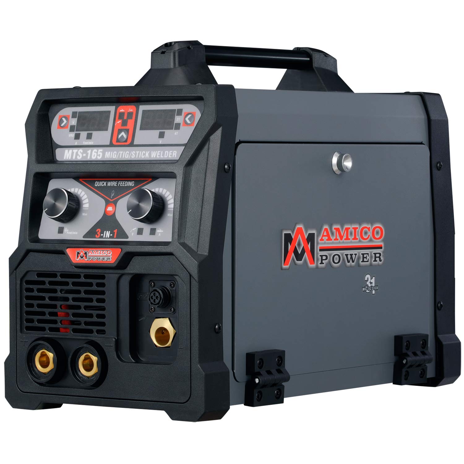 MTS-165, 165-Amp MIG/MAG/Lift-TIG/Stick/Arc DC Inverter Welder, 3-in-1 Combo Welding, 100-250V Wide Voltage.