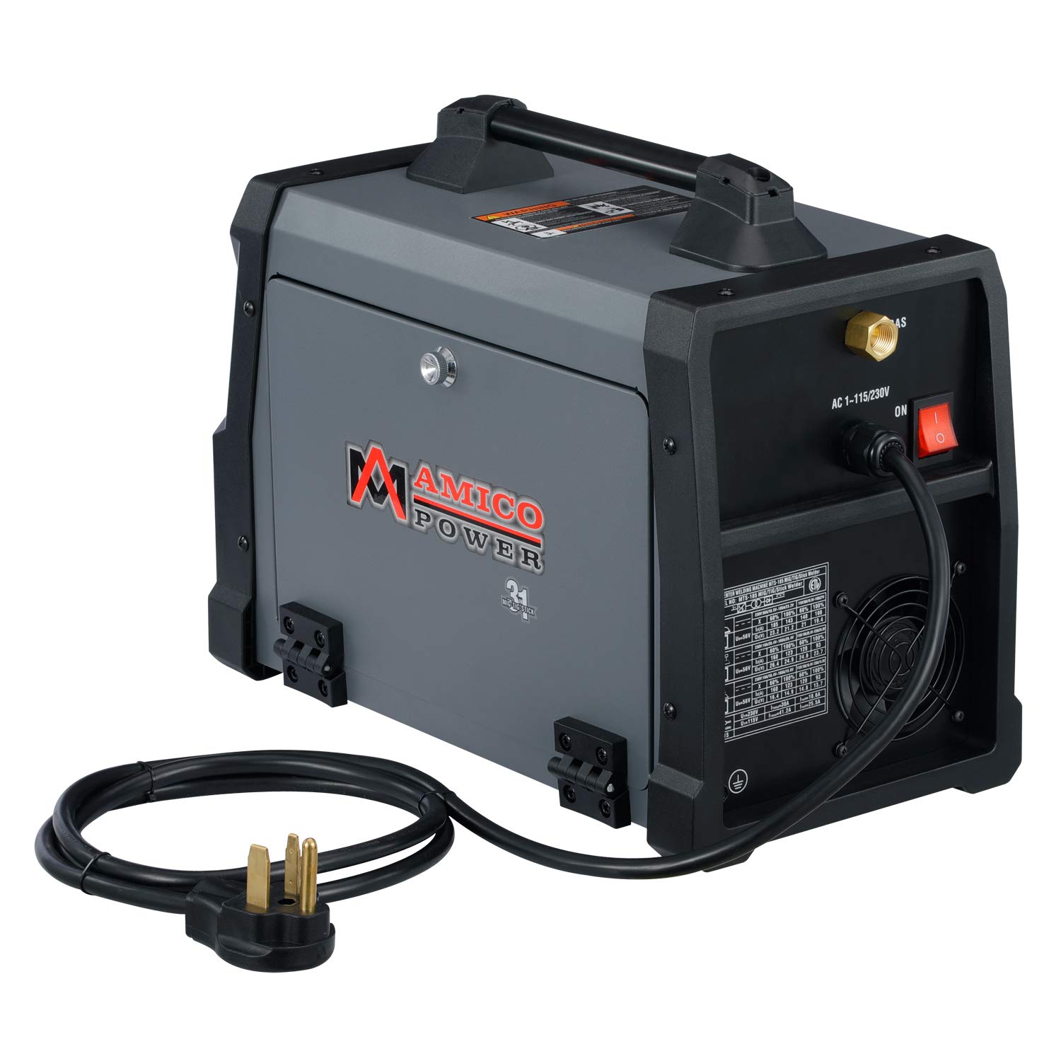 MTS-165, 165-Amp MIG/MAG/Lift-TIG/Stick/Arc DC Inverter Welder, 3-in-1 Combo Welding, 100-250V Wide Voltage.