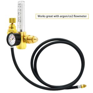 OYHBO Inert Gas Welding Hose 6.56FT - Argon Flow Meter Regulator Adapter Hose - Mig Tig, 5/8" UNF-18RH Fittings