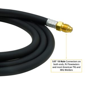 OYHBO Inert Gas Welding Hose 6.56FT - Argon Flow Meter Regulator Adapter Hose - Mig Tig, 5/8" UNF-18RH Fittings